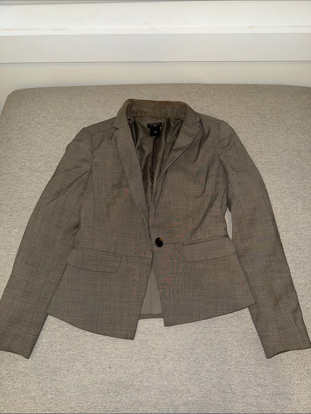 Ann Taylor Tailored Brown Plaid Women's Single-Button Blazer